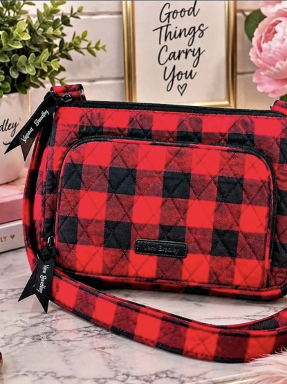 Vera Bradley Little Hipster Red & Black Crossbody